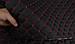 Стьобаний шкірозамінник Maldive "Ромб чорний" з червоною ниткою, на поролоні 7мм, ширина флізеліну 1,35м Туреччина, фото 7