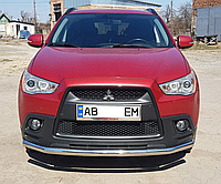 Захист переднього бампера (одинарна нержавіюча труба - одинарний ус) Mitsubishi ASX (10-12)