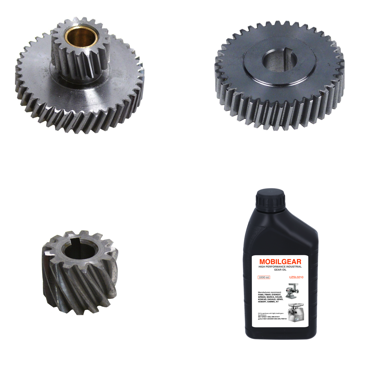 Шестерні комплект (оригінал) і олія 1л для пром. м'ясорубки мод.12-22 Sirman, Fama, Apach, Everest, Equipe та ін.