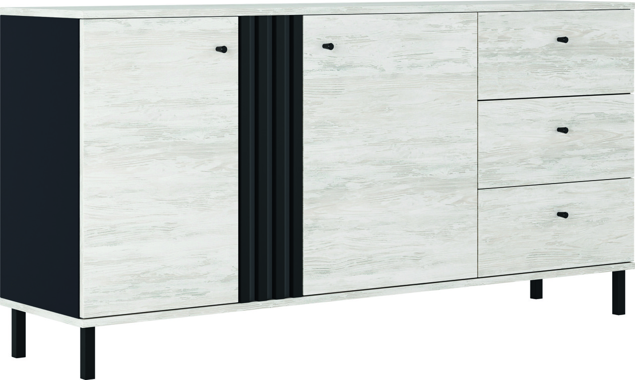 Комод 2Д 3Ш Тео Антрацит/Артвуд Сірий Світ Меблів, фото 1