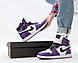 Зимові Жіночі Кросівки Nike Air Jordan 1 Winter Purple White Black (Хутро) 37, фото 3