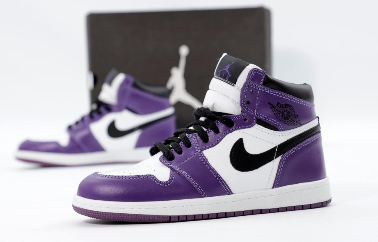 Зимові Жіночі Кросівки Nike Air Jordan 1 Winter Purple White Black (Хутро) 37