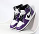 Зимові Жіночі Кросівки Nike Air Jordan 1 Winter Purple White Black (Хутро) 37, фото 8