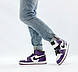 Зимові Жіночі Кросівки Nike Air Jordan 1 Winter Purple White Black (Хутро) 37, фото 10