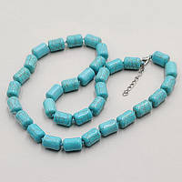 Буси бірюза приготована намистина бочонок 15х10 довжина бус 60 см