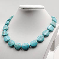 Буси Бірюза Монетка 19х8 мм Довжина Бус 48 см