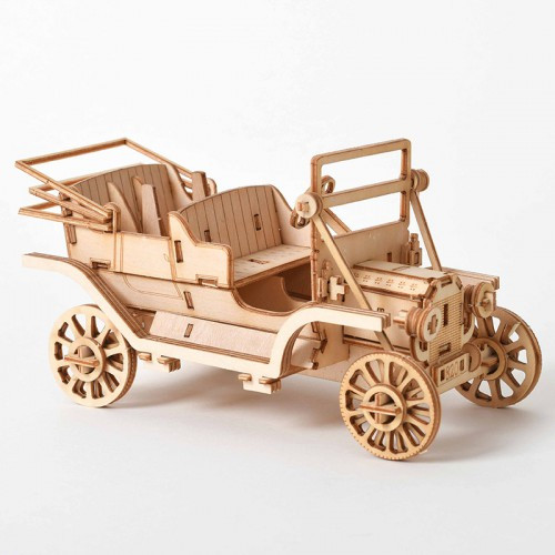 3D Дерев'яний Конструктор Wooden Art. Модель "Ретро Автомобіль"