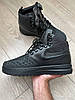 Чоловічі зимові кросівки Nike Lunar Force 1 Duckboot 17 Black Взуття Найк Лунар Форс чорні високі з хутром, фото 7