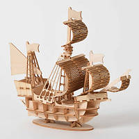 3D Дерев'яний Конструктор  Wooden Art. Модель Вітрильник