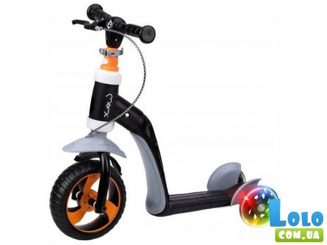 Самокат-беговел 2 в 1 Elios, MoMi (оранжевый с черным) (111552) (ID ...