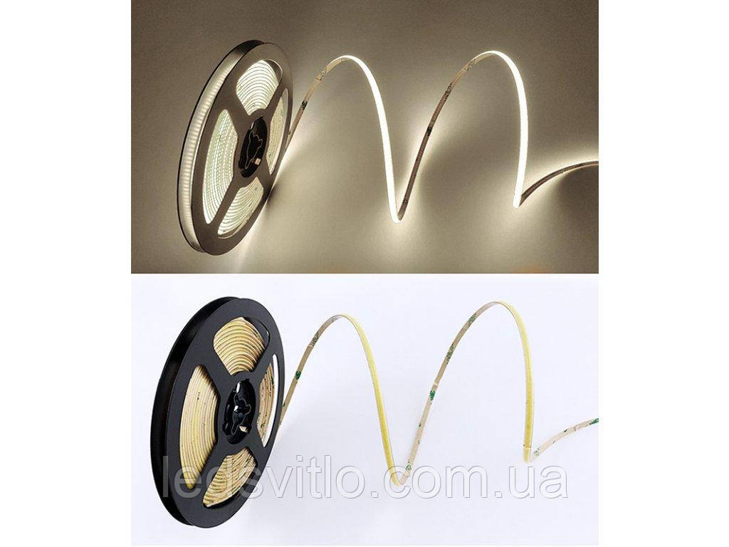 Світлодіодна стрічка GTV Premium COB 12V 480 led/m 11W IP20 4000K Білий нейтральний колір світла (5 метрів)