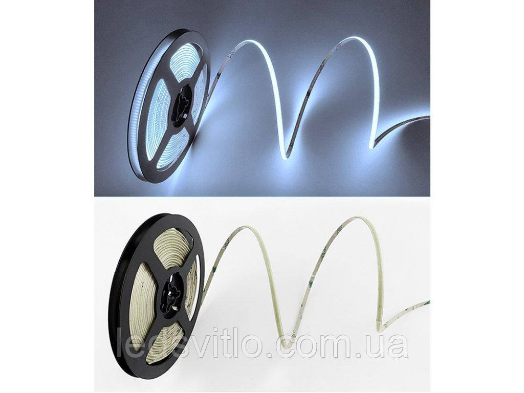 Світлодіодна стрічка GTV Premium COB 12V 480 led/m 11W IP20 6200K Білий холодний колір світла (5 метрів)