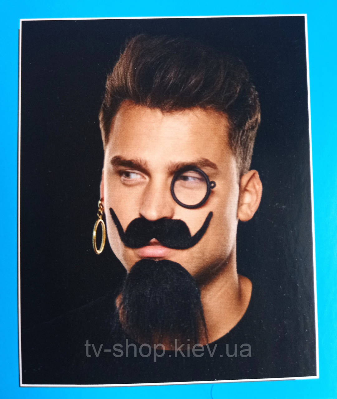 Набір Пірат вуса, підборіддя, із сережкою + стаканель, фото 1