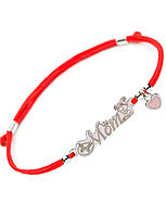 Серебряный браслет Family Tree Jewelry Line на красной шелковой нити для Мамы девочки