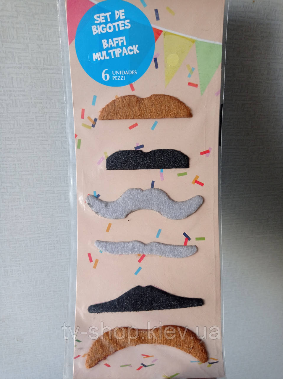 Вуса карнавальні набір 6 шт., фото 1