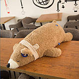 М'яка іграшка плюшевий ведмедик "Сплячий ведмідь" 45 см Коричневий, фото 6