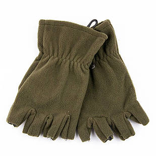 Рукавички тактичні флісові безпалі оливкового кольору