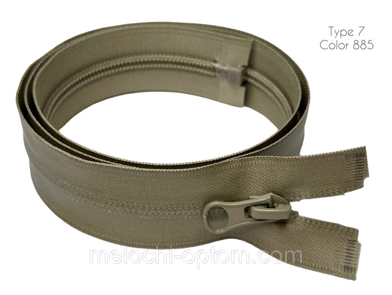 Блискавка спіраль Тип-7 WATERPROOF водовідштовхувальна Койот