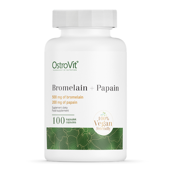 Bromelain + Papain Vege OstroVit 100 капсул, фото 1