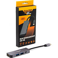 USB-хаб Type-C Frime 4-в-1 USB3.0, USB2.0, PD, HDMI Space Grey (FH-4in1.201HP)