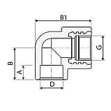 Кутник 90° PP-r з внутрішньою різьбою ITAL 25 мм x 3/4", фото 3