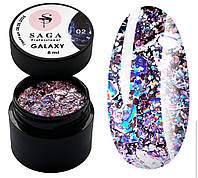 Гель для дизайна Saga Professional Galaxy glitter №2 8 мл