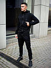 Чоловічий зимовий спортивний костюм хакі однотонний з капюшоном теплий на флісі, фото 5