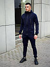Чоловічий зимовий спортивний костюм хакі однотонний з капюшоном теплий на флісі, фото 7