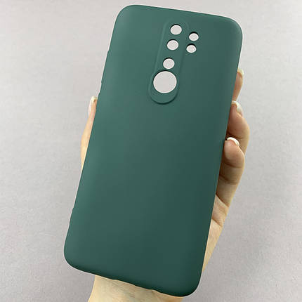 Чохол для Xiaomi Redmi Note 8 Pro чохол накладка із закритою камерою на сяомі редмі нот 8 про темно-зелений q7n, фото 1