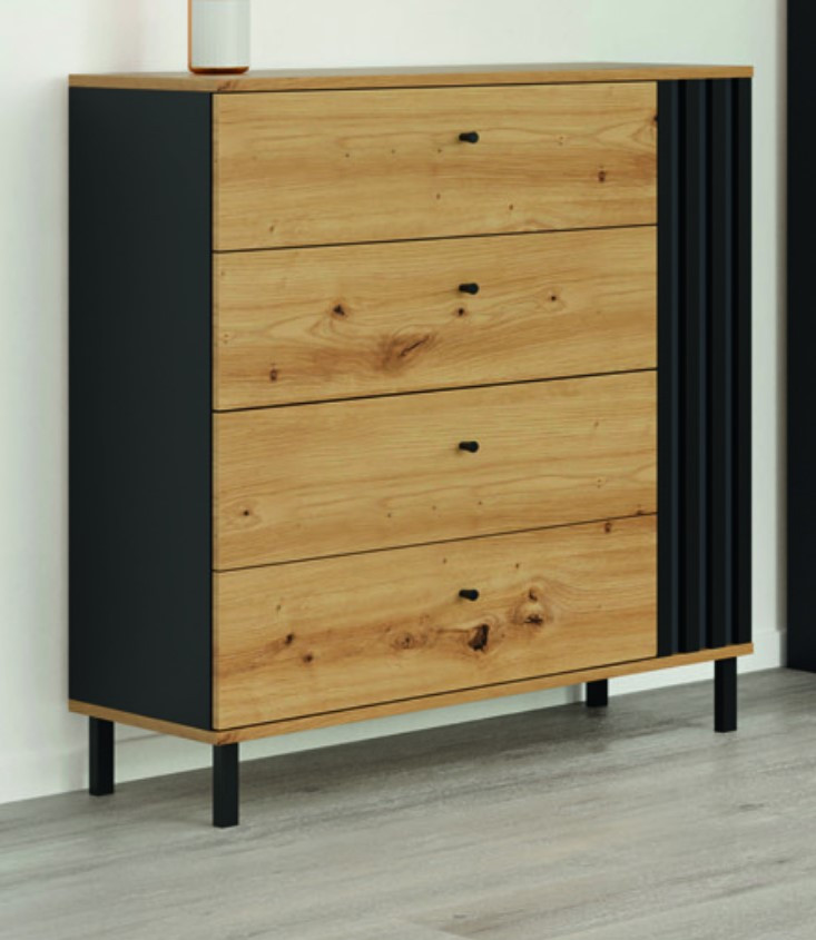 Комод 4Ш Тео Антрацит/Арізан Світ Меблів, фото 1