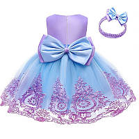 Святкова блакитне сукня для дівчинки  на 1 рік , а брак на 4-5 років, 80, а 110 (уцінка)