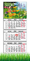 Календарь Apriori квартальный на 2024 год , Лето, Природы, Цветы , 29,7х61 см, №2