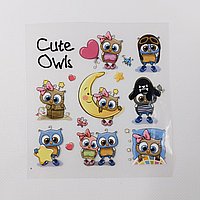 Термонаклейки Cute Owls 9 шт.