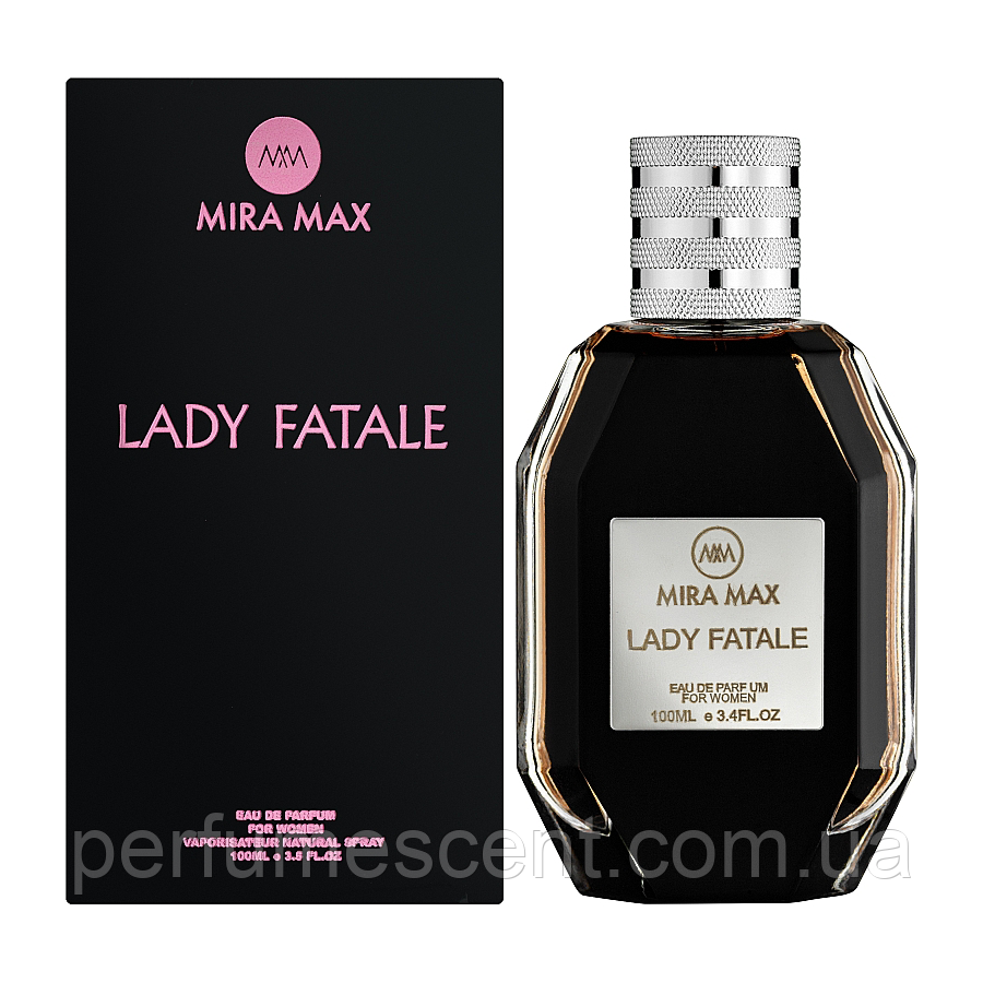 Парфумована вода для жінок "LADY FATALE" Mira Max, 100 мл (схожий на Yves Saint Laurent Black Opium)