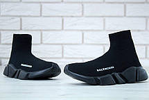 Чоловічі та жіночі кросівки шкарпетки Balenciaga Speed Trainer Total Black баленсіага тренер шкарпетки Унісекс, фото 6