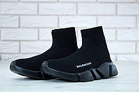 Мужские и женские кроссовки носки Balenciaga Speed Trainer Total Black баленсиага тренер носки черные Унисекс