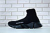Чоловічі та жіночі кросівки шкарпетки Balenciaga Speed Trainer Total Black баленсіага тренер шкарпетки Унісекс, фото 8