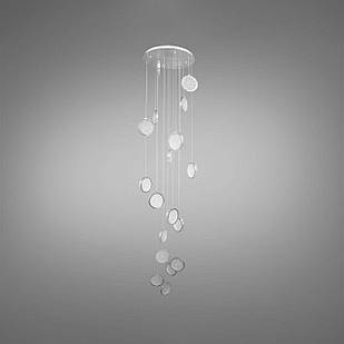 Підвісний сучасний світильник на 18 ламп світлодіодний 120 Вт колір каркасу хром D-4116/18HR
