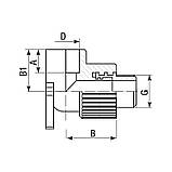 Кутник 90° з зовнішньою різьбою ITAL 20 мм х 1/2" з настінним кріпленням, фото 2