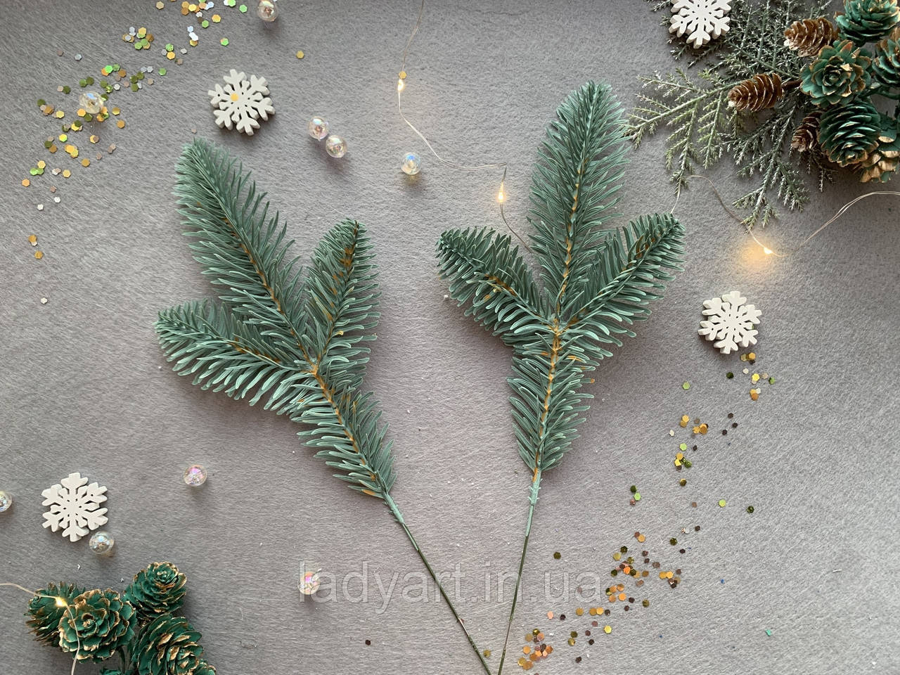 Гілка хвої лита "Нобіліс лапка блакитна Лапка 3-ка" (штучна хвоя), фото 1