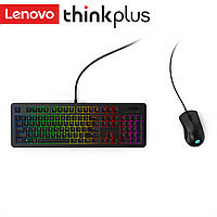 Проводная клавиатура и мышь Lenovo KM300 для игр и работы с RGB подсветкой