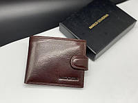 Мужское кожаное портмоне коричневого цвета Marco Coverna B047-801 brown высокое качество