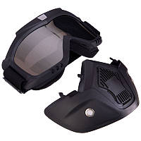 Защитная маска-трансформер SP-Sport MT-009-BKS черный серебряные линзы