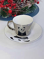 Чашка з блюдцем "Дзеркальна панда", 250мл
