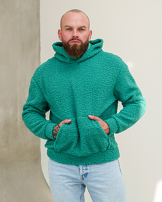 Чоловіче худі тепле зимове з капюшоном однотонне, Чоловіче худі тепле зимове повсякденне модне на чоловіка, фото 2