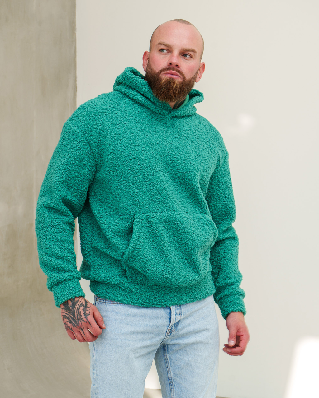 Чоловіче худі тепле зимове з капюшоном однотонне, Чоловіче худі тепле зимове повсякденне модне на чоловіка