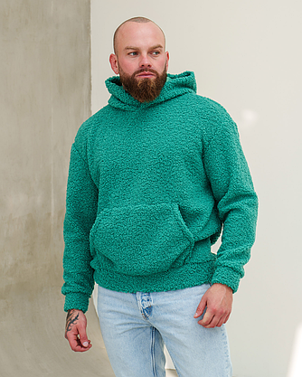 Чоловіче худі тепле зимове з капюшоном однотонне, Чоловіче худі тепле зимове повсякденне модне на чоловіка, фото 3