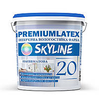 Фарба вологостійка напівматова Premiumlatex 20 Skyline (Скайлайн) Біла 1.2 кг