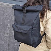 Рюкзак Ролл Топ. Дорожная сумка, сумка для похода из ткани. Модель №9543. MY-950 Цвет: черный