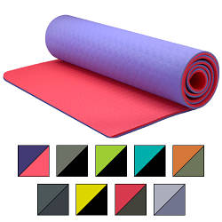 Йога-мат TPE двоколірний 173 х 61 х 0.8 см без вибору кольору